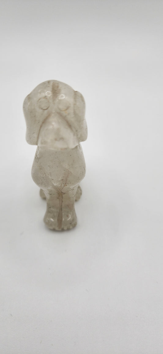 Clear Quartz Dog Figurine
