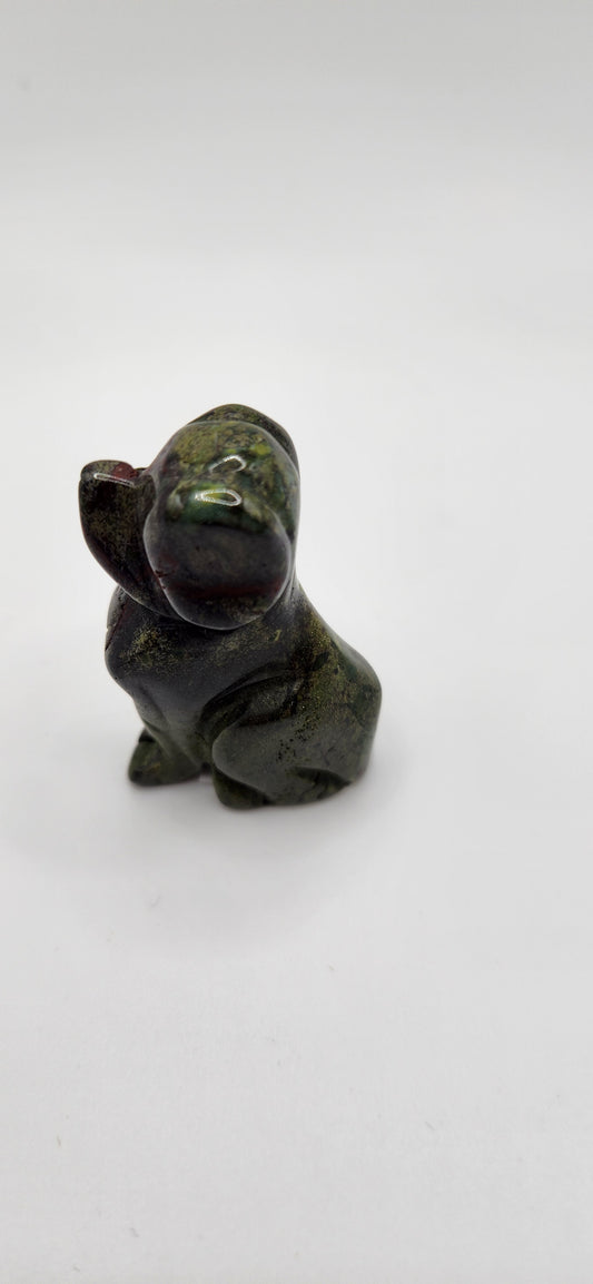 Dragon Blood Jasper Dog Carving – Stone of Courage & Vitality