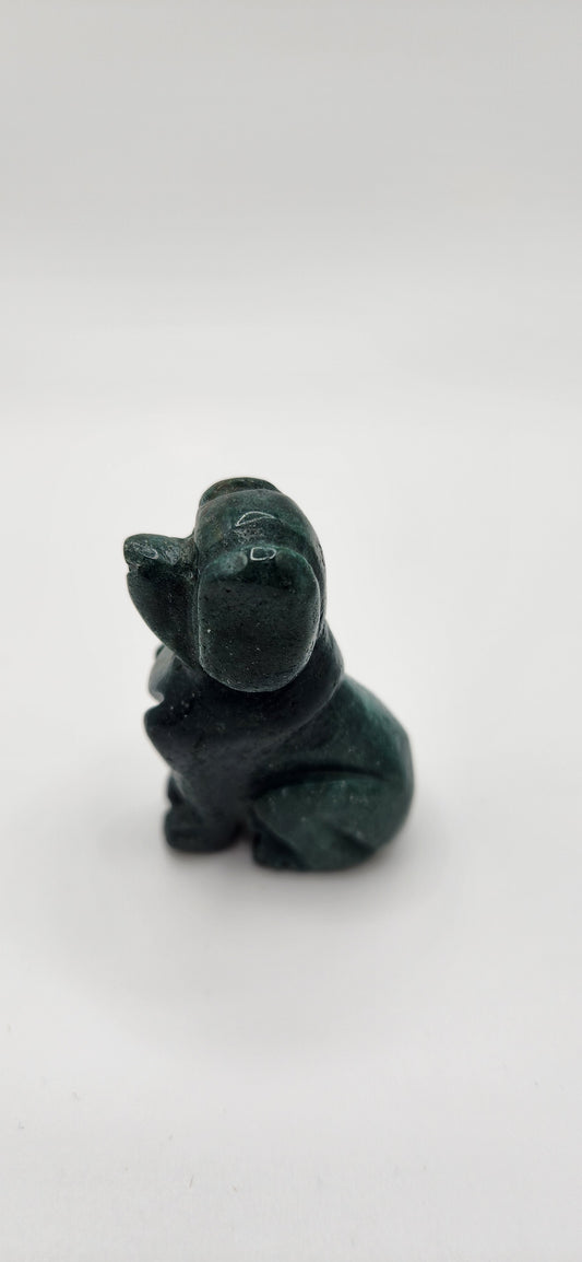 Green Aventurine Dog Figurine