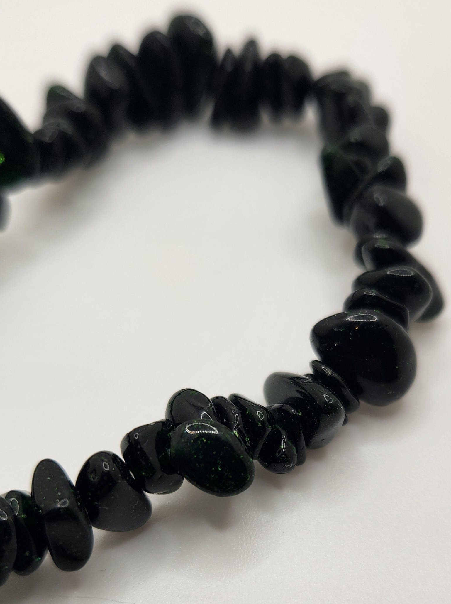 Green Goldstone Chip Bracelet