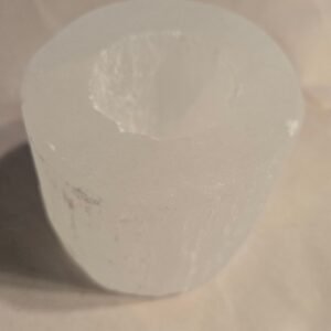 Round Selenite Candle Holder