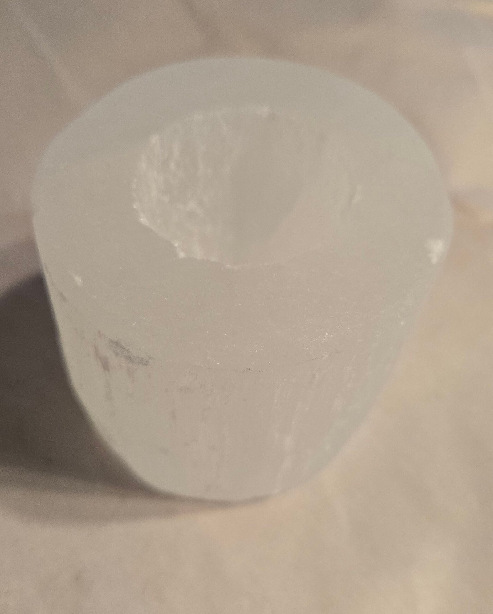 Round Selenite Candle Holder