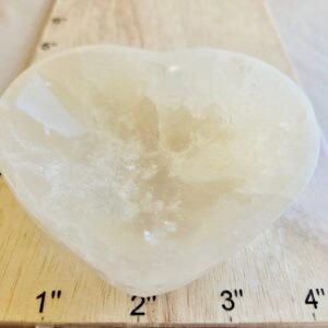 Selenite Heart Bowl 4X3"